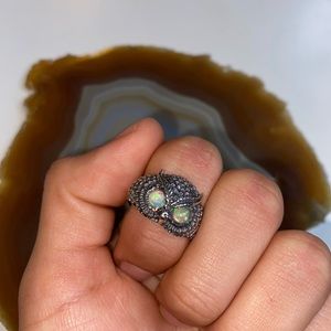 Sterling silver fire Opal owl
